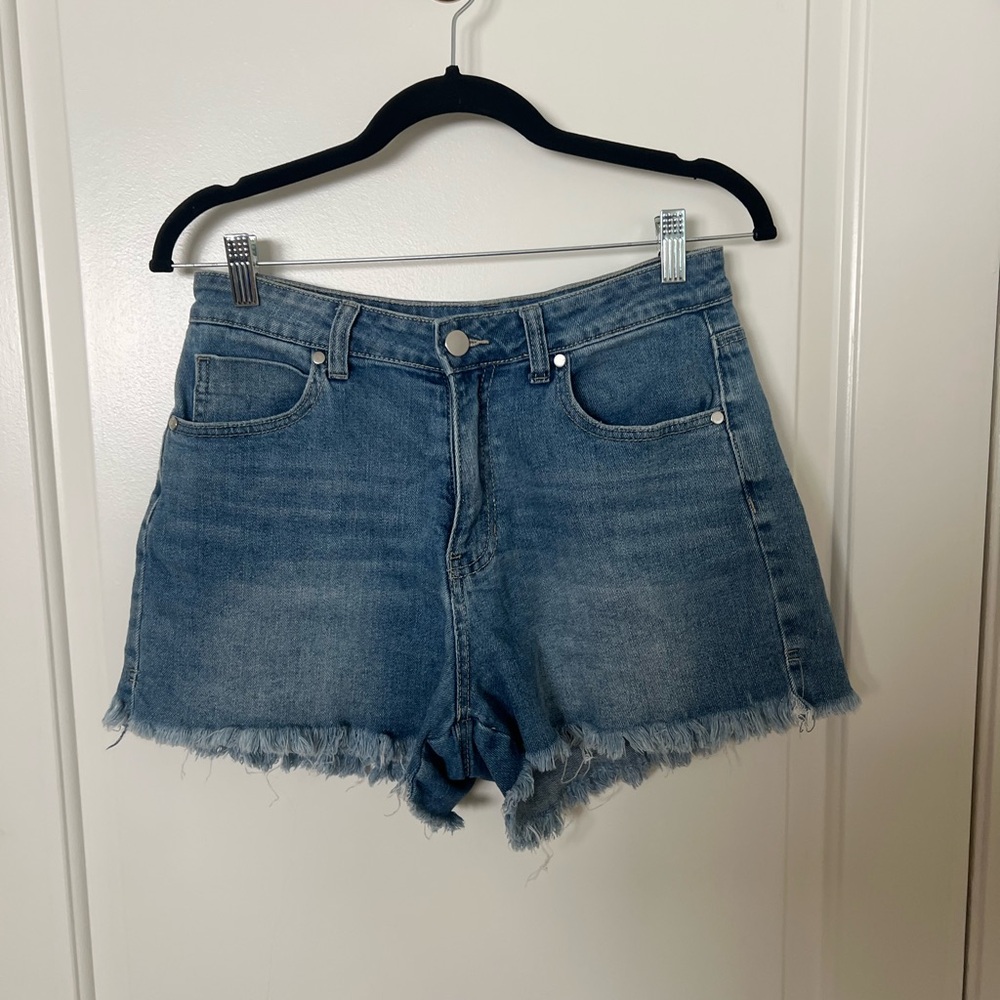 Abound Frayed Hem Blue Jean Shorts
